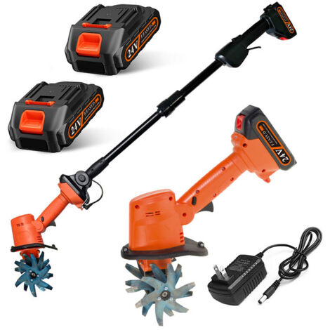 Esip – Motobineuse électrique sans fil 21V – 2 batteries lithium-ion – Vitesse 235 tr/min – Largeur de travail 10 cm – Poids léger 1,2 kg
