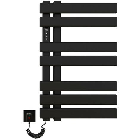 Sèche-serviette électrique noir de 870mm de haut et 450mm de large