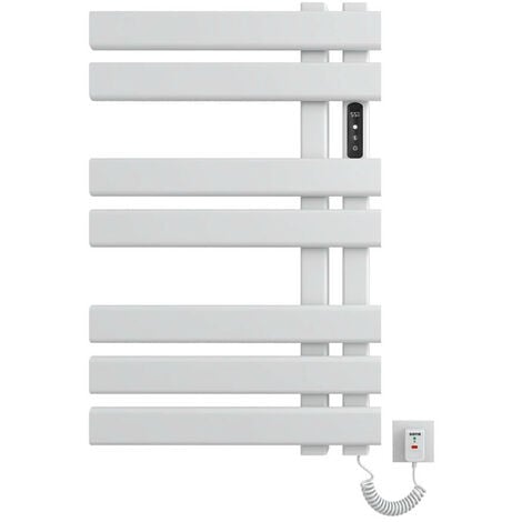 Radiateur sèche-serviette 1000W - Soufflant 750W - Thermostat déporté -  Barres plates - Blanc - Voltman