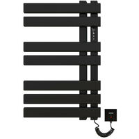 Sèche-Serviettes électrique, Chauffe-Serviettes Intelligent à Température Constante, Porte-Serviettes électrique économie d'énergie, LED, Température réglable, 450x720mm, Noir Mat, Ligne Droite