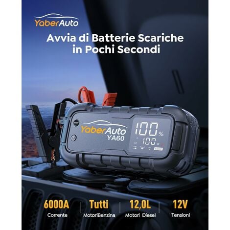 Avviatore d'emergenza per autovetture 12 V. Corrente max 2200A.