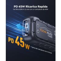 Avviatore Auto Portatile YaberAuto 6000A - 26800mAh, Per Auto Benzina E Diesel, Con Luce LED E Display LCD - Foto 3