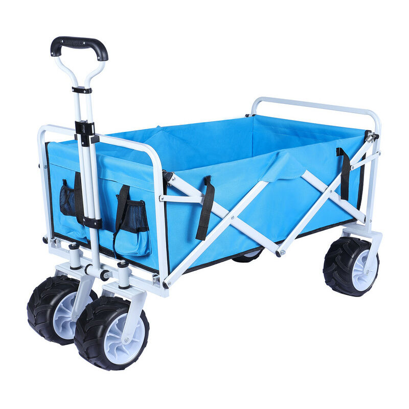 Tofasco Carro plegable de 4 ruedas Carro de carro plegable (azul marino)