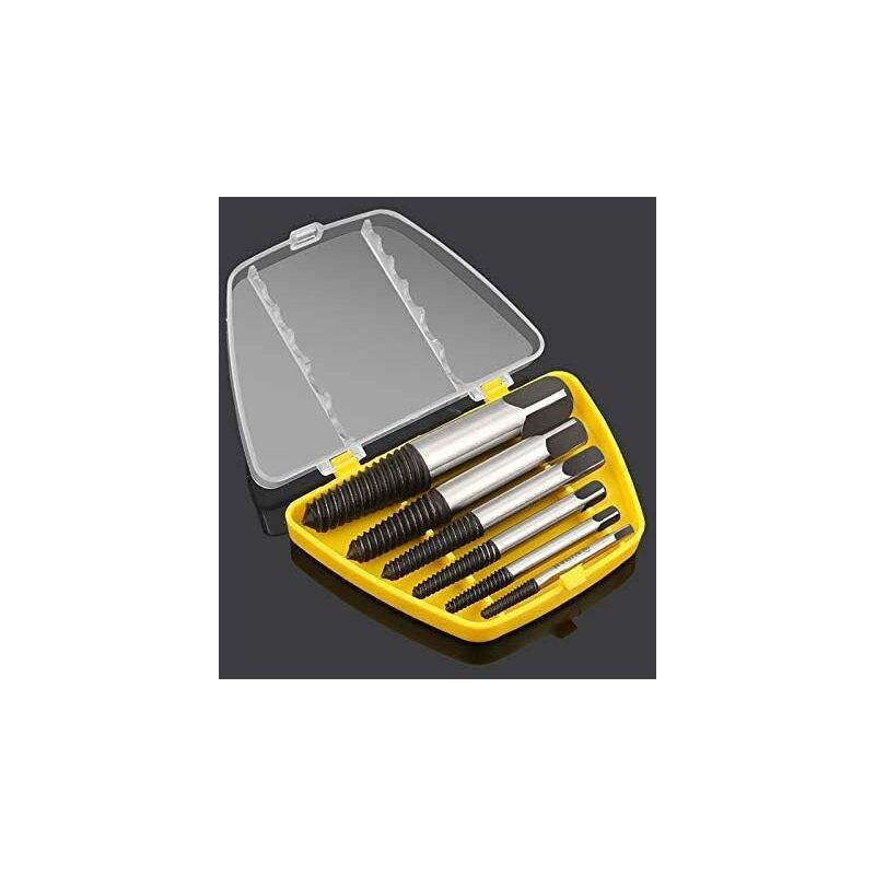 6piece screw extractor set for removing damaged screws