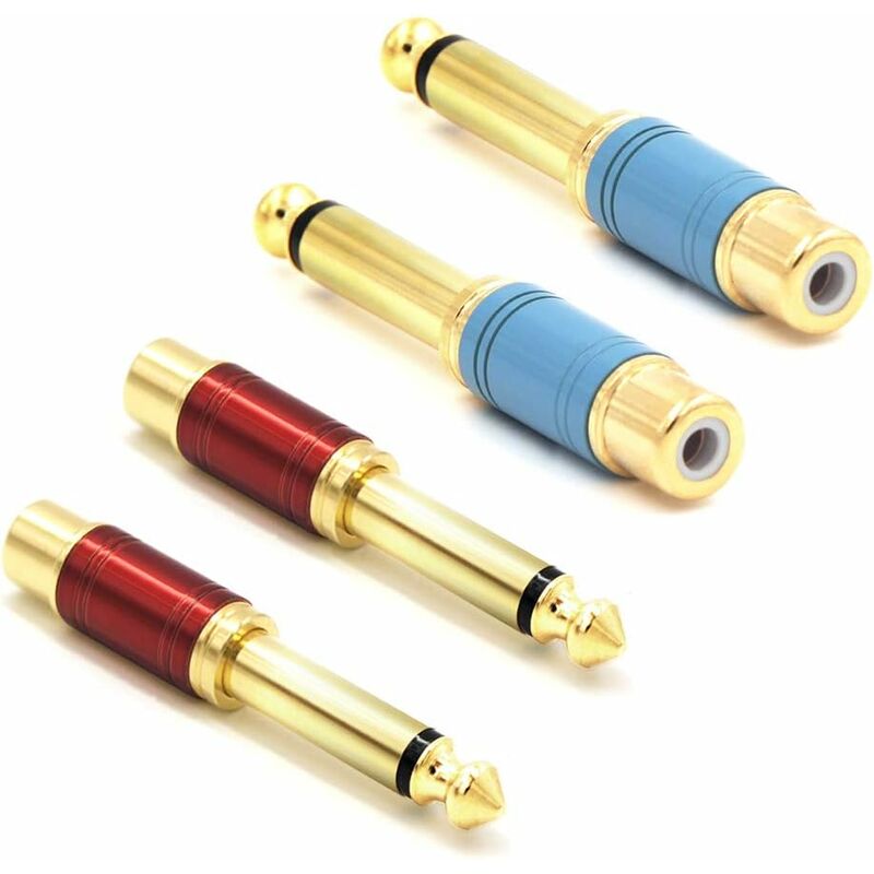 VCE RCA to 1/4 Audio Adapter, 6.35mm Mono Plug Male to RCA Female  Connectors 6-Pack