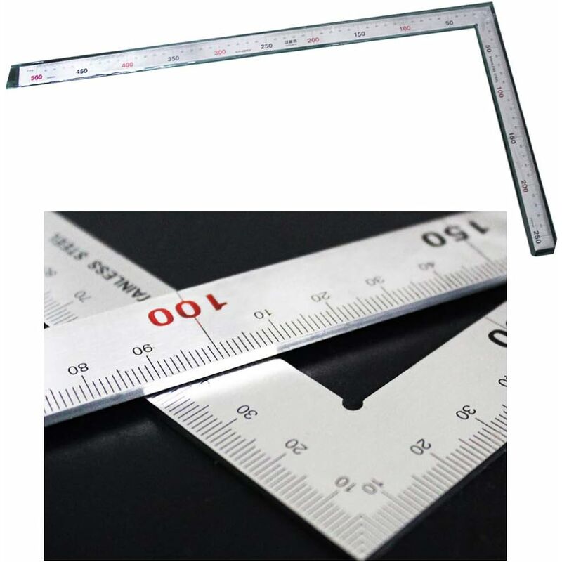 Square Ruler Right Angle 90 Degree Metal Stainless Steel Angle Ruler  Woodworking Measuring Tool For Wood 250 X 500mm 150 X 300mm