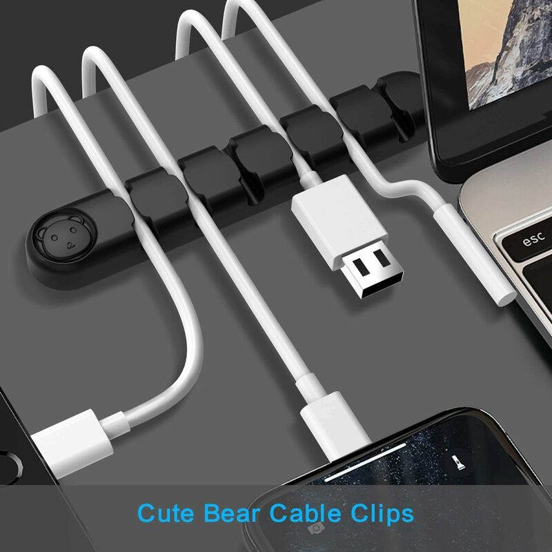 Cable Clips, 3 Packs Cord Management Organizer, Silicone Adhesive Hooks,  Wire Cord Holder for Power Cords and Charging Accessory Cables, Mouse  Cable