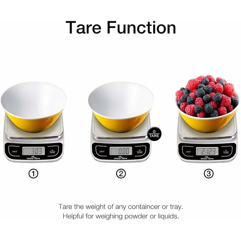 5KG Digital Kitchen Scale USB Rechargeable Food Scale 0.04oz/1g Increment  Ultra Slim Food Scale with Tare & Auto Off Function Back-Lit LCD Stainless