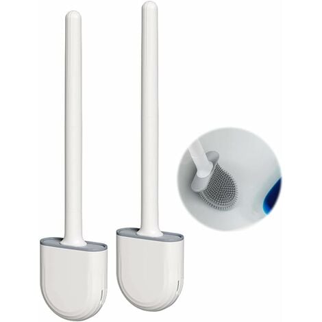 Silicone Toilet Brush 2 Pack, Toilet Brush And Holders, Non-slip