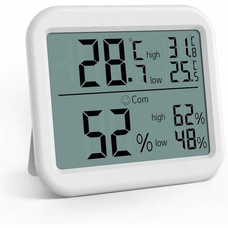 Brannan Digital Room Thermometer Indoor Humidity Meter Hygrometer Accurate Room Temperature Greenhouse Thermometer Max Min Recording Backlight LCD