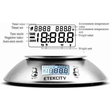 Electronic kitchen scales 5 kg/1g made of stainless steel