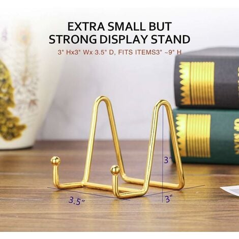 Large Iron 10 inch plate stand Holder Picture Frame stand Easel Display  stand Black and gold