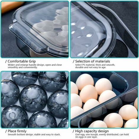 1pc White Plastic Egg Storage Container, Refrigerator Fresh-keeping &  Stackable Drawer Type Egg Tray For Kitchen