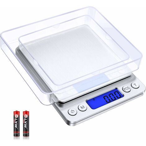 Digital Kitchen Food Scale 0.1~3kg 2 Trays, Tare Function, (battery  included)