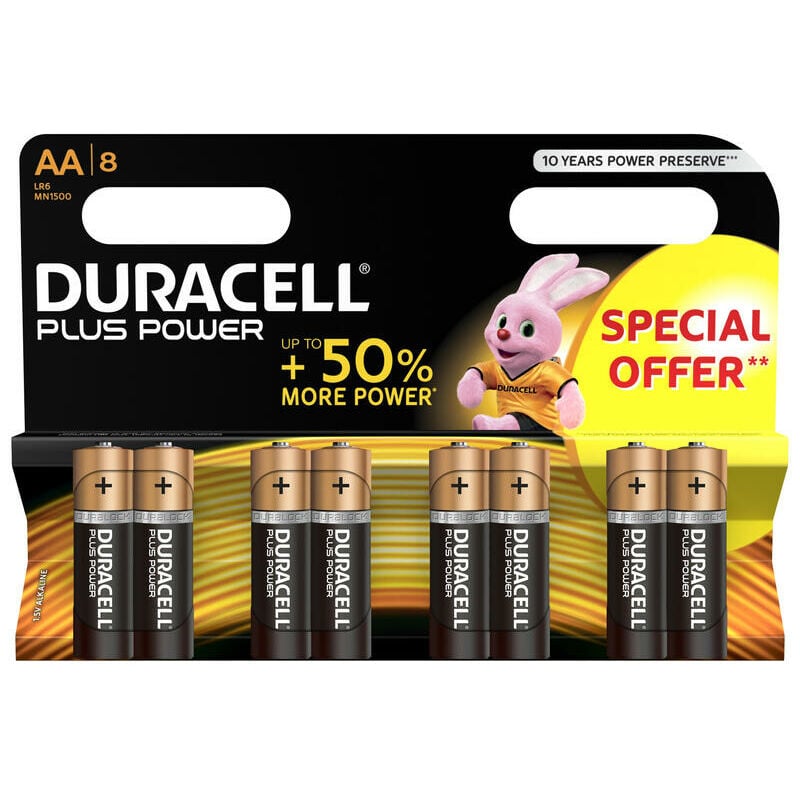 Pack De 8 Pilas Aa Duracell Plus Extra Life Lr6-Mn1500Aa8/ 1