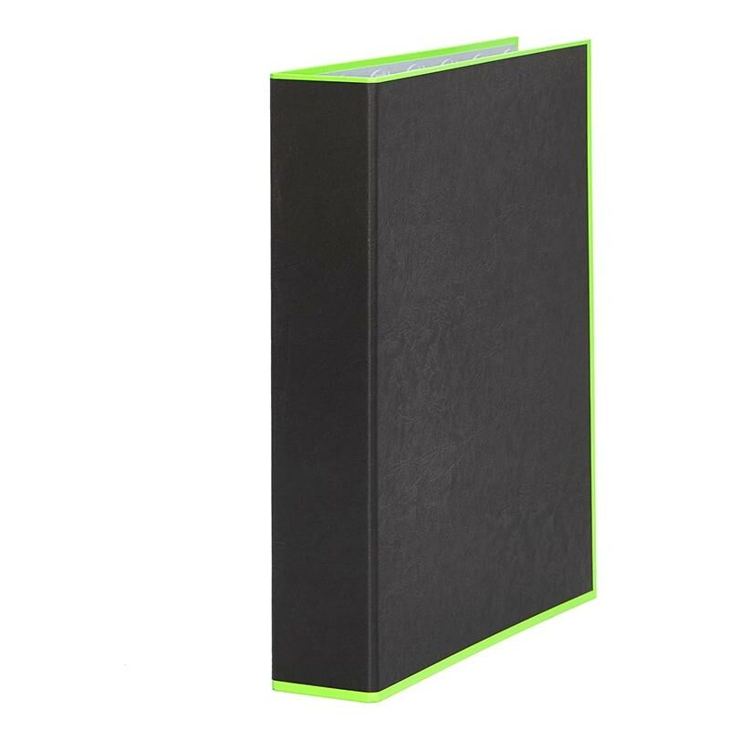 Pardo 992204 Carpeta anillas 225 mm color verde negra de con borde neon 2x25mm a4