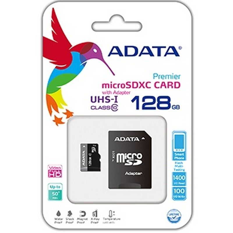 Tarjeta Micro Sd Adata 128 Gb Cl10 Uhs-I + Adaptardor