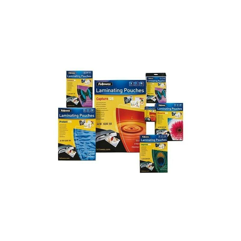 Fellowes Pack 100 Fundas Plastificar 125 Mic. Brillo 75X105M