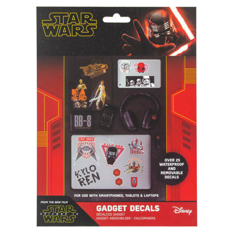 Pegatinas Decorativas Star wars episodio ix paladone pp6139swn 9 gadget calcomanía 4 hojas impermeables reposicionables