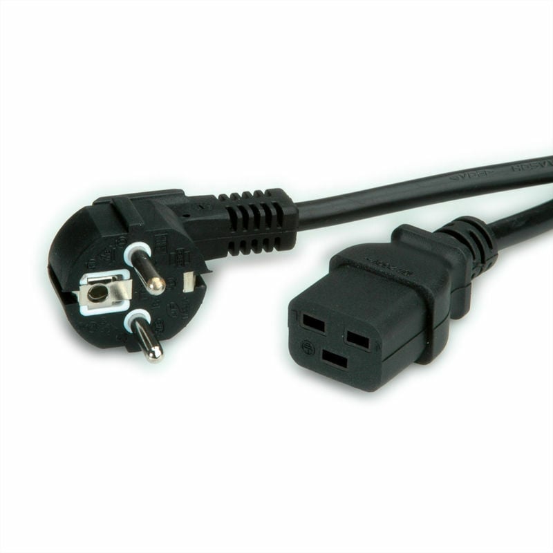 Cable De Alimentacion Schuko , Iec320 - C19 16A , Negro , 3,