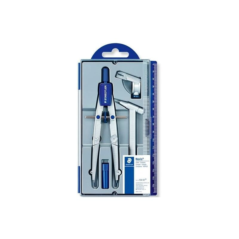 Staedtler Set De Compás Escolar Noris 550 Con Rueda Central