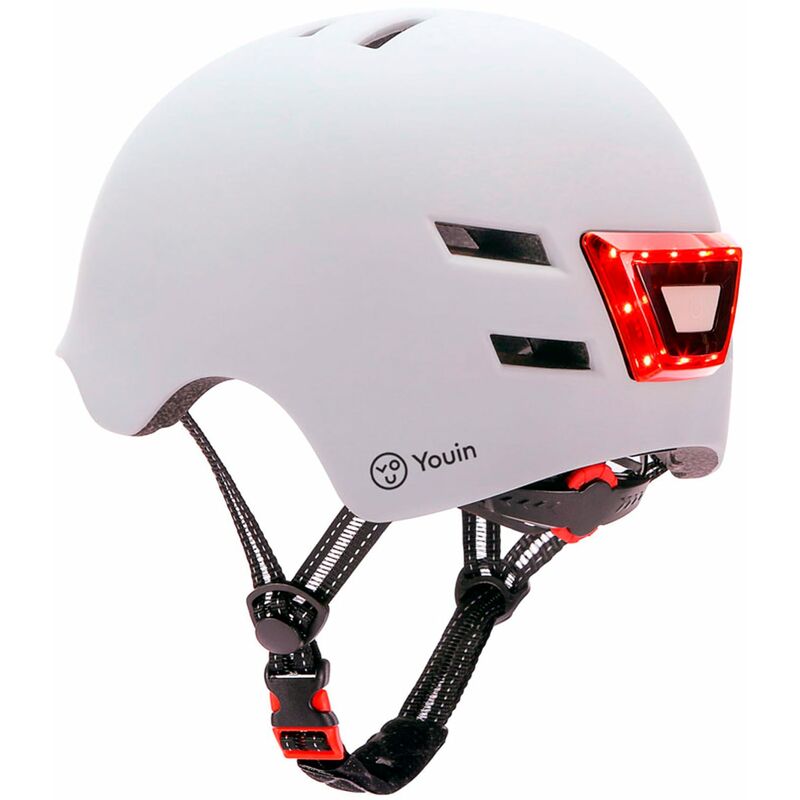 Casco Youin Homologado Color Blanco Talla M Con Led Frontal