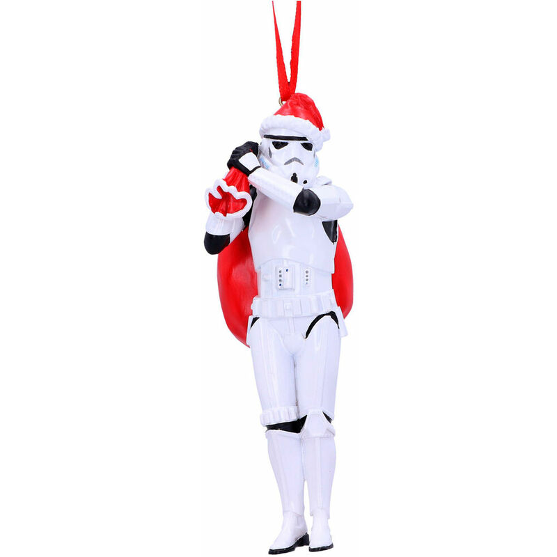 Nemesis Now Figura de papá noel stormtrooper para colgar 13 cm blanco b5778u1 adorno navidad saco santa