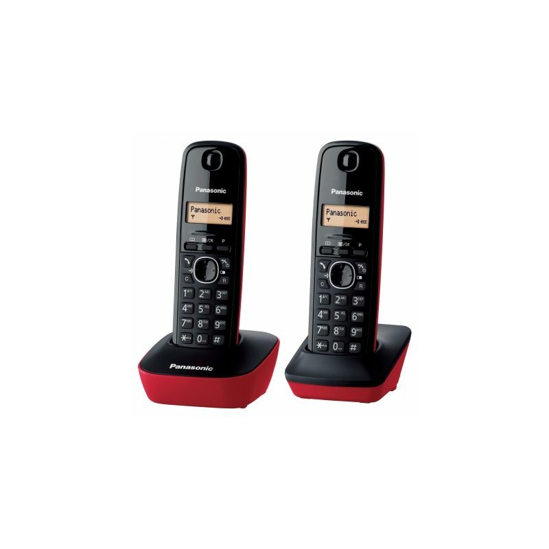 Teléfono Inalámbrico Dect Panasonic Kx-Tg1612 Negro/Rojo - P