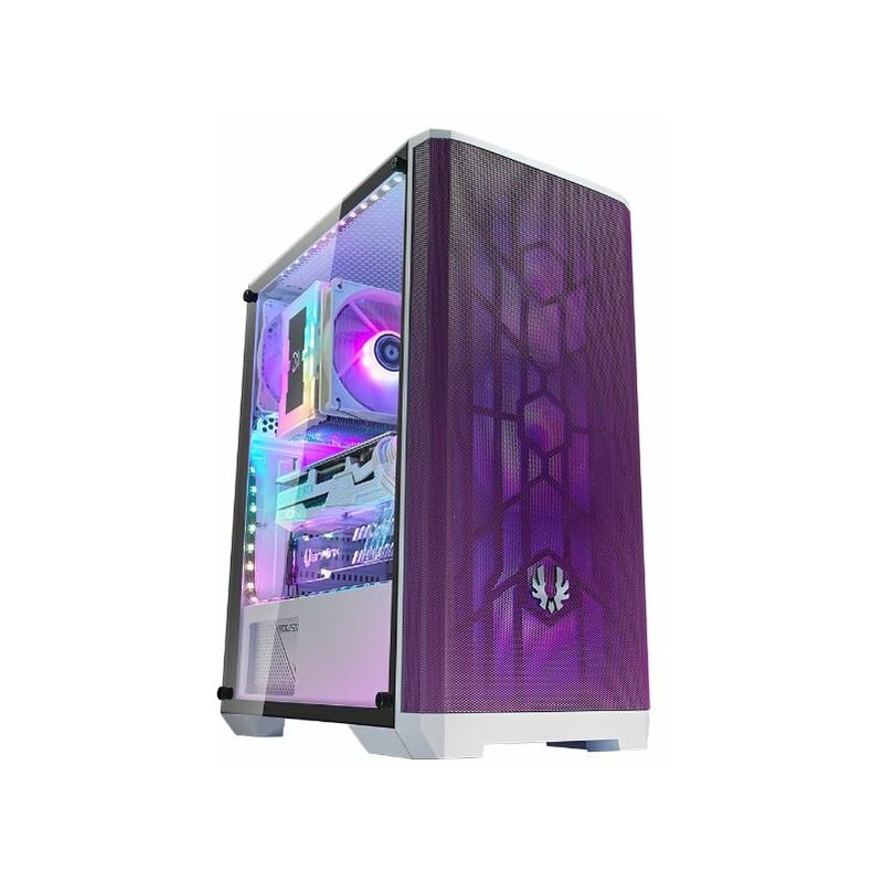 Caja Semitorre Atx Nova Mesh Se Tg 4A-Rgb White/Purple Bitfe