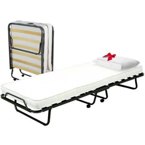 Soluko  Letto Brandina Pieghevole a Doghe con Materasso 80x200 Singola +Cuscino