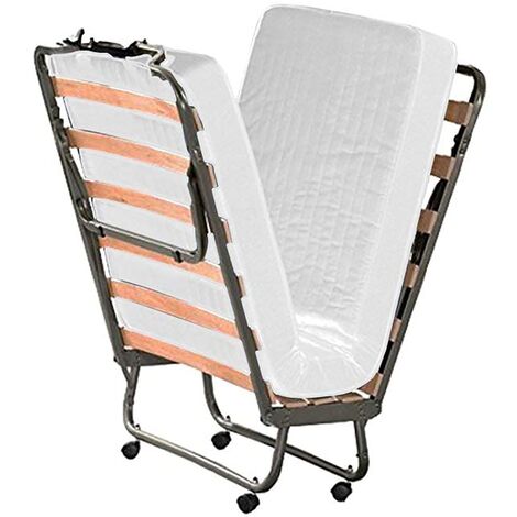 Soluko Letto Brandina Pieghevole a Doghe con Materasso Memory (1/4)