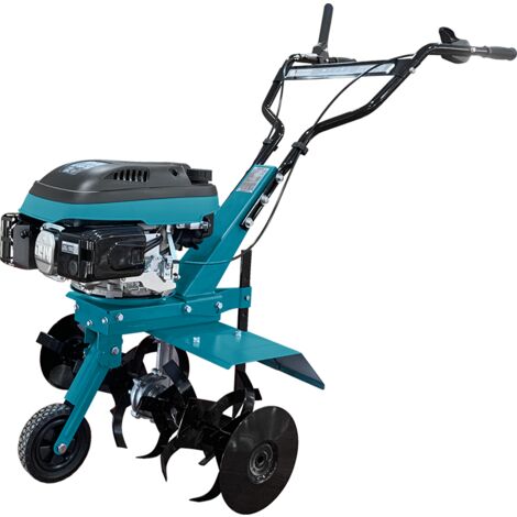KS 4HP-70 Timón de gasolina con transmisión por correa, cultivadores alternativos forjados, ancho de trabajo de 70 cm, profundidad de trabajo de 27 cm, potencia del motor 4 hp