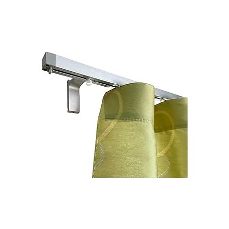 TENDAGGIMANIA Binario per Tende moderne da Interno - Attacco a soffitto-  Movimento Manuale - Ideale anche per Tende Wave- Completo di Tappi Laterali - Lunghezza: 120 CM, Colore: ARGENTO