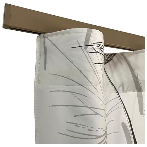 TENDAGGIMANIA Binario Tenda Soffitto/ Parete Piatto Moderno -Ideale anche per Tenda Wave -  Con Giunzione Centrale-Completo di Tappi e Supporti  -Misura: 240 cm - Colore Tortora