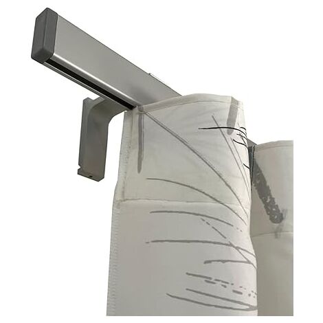 TENDAGGIMANIA Binario Tenda Soffitto/ Parete Piatto Moderno -Ideale anche per Tenda Wave -  Con Giunzione Centrale-Completo di Tappi e Supporti  -Misura: 300 cm - Colore Argento