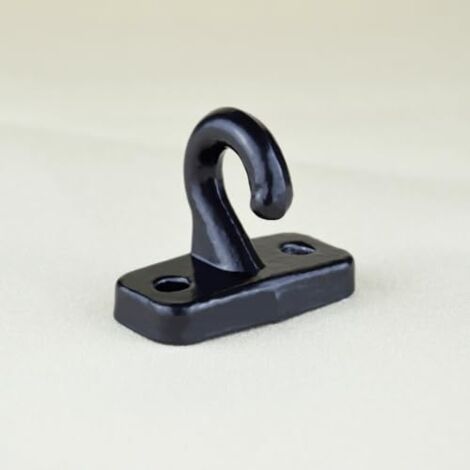 TENDAGGIMANIA Ricambio Gancio Pavimento, Ringhiera ad Uncino per Tenda da Sole a Caduta in Alluminio Colore Nero