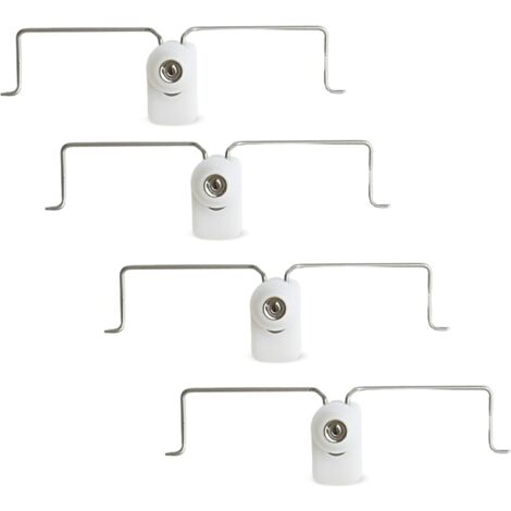 TENDAGGIMANIA Gancio NO FORO per Tende a Pacchetto UNIVERSALE SU TUTTI GLI INFISSI - Ganci per Tende senza bucare Attacco INVISIBILE con Alette Flessibili e Biadesivo - 4 PZ