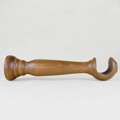 TENDAGGIMANIA Staffe per Tende 1 COPPIA - Per Bastoni per tende in Legno ∅ 35 MM - Staffe con piastrina di fissaggio, viti e tasselli- 100% Legno Made in Italy - Colore: OLMO -LUNGHEZZA 25 CM