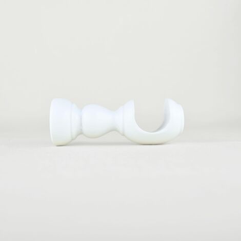 TENDAGGIMANIA Staffe per Tende 1 COPPIA - Per Bastoni per tende in Legno ∅ 35 MM - Staffe con piastrina di fissaggio, viti e tasselli- 100% Legno Made in Italy - Colore: BIANCO -LUNGHEZZA 10 CM