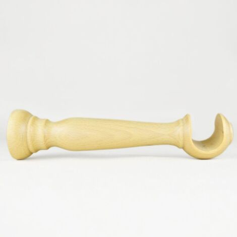TENDAGGIMANIA Staffe per Tende 1 COPPIA - Per Bastoni per tende in Legno ∅ 35 MM - Staffe con piastrina di fissaggio, viti e tasselli- 100% Legno Made in Italy - Colore: NATURALE -LUNGHEZZA 25 CM (1/5)