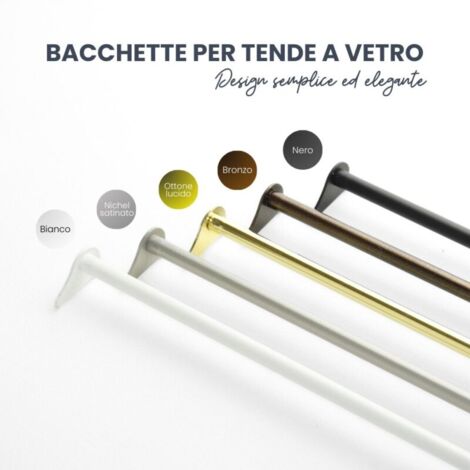 TENDAGGIMANIA Bacchette Tende Pressione 1 COPPIA -Bacchetta a molla Estensibile Tende senza Forare in Ferro COLORE NERO -MISURA 50/63CM- Astine per Tende a Finestra FORTE TENUTA E PRESSIONE