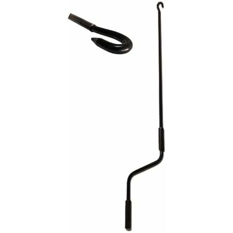 TENDAGGIMANIA Asta di MANOVRA per Tenda da Sole AVVOLGIBILE Universale MANOVELLA Maniglia- 220 CM - Colore Nero