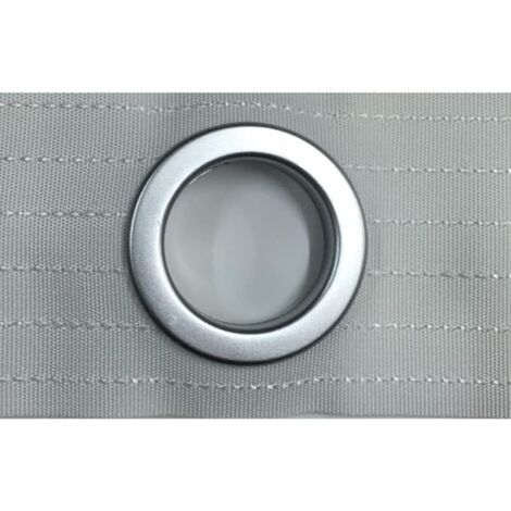 TENDAGGIMANIA FETTUCCIA per Tende con Anelli - Nastro con Borchie di Vari Colori, Vendita al Metro Lineare- Modello Bianco - Colore Cromo Satinto