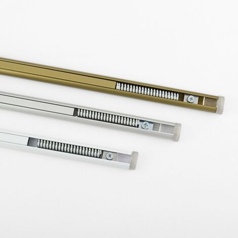 TENDAGGIMANIA Astine per Tende a Pressione Bianco - Misura 56-90 cm - 1 PEZZO-Bacchetta a molla Estensibile in Ferro- Bastone per Tende a Vetro Allungabile