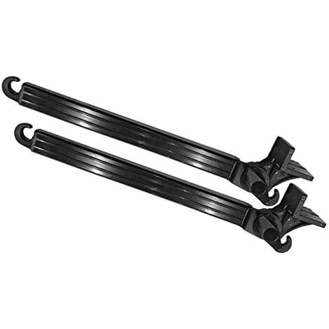 TENDAGGIMANIA Bracci per Tenda da Sole A Caduta 1 COPPIA -con Supporti in Acciaio - Ricoperti in PVC - Regolabile a 180°- Misura 50 cm - Colore Nero
