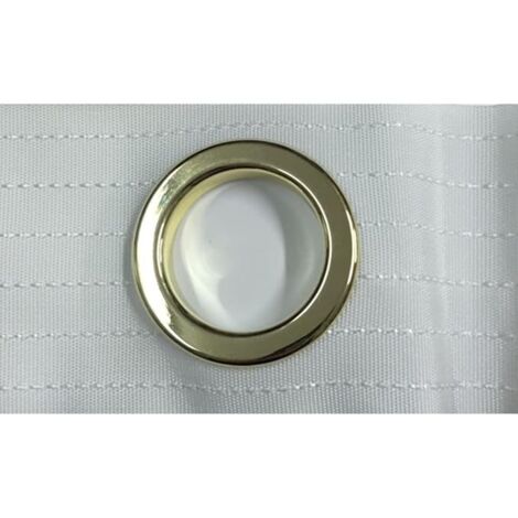 TENDAGGIMANIA FETTUCCIA per Tende con Anelli - Nastro con Borchie di Vari Colori, Vendita al Metro Lineare- Modello Bianco - Colore Oro Lucido
