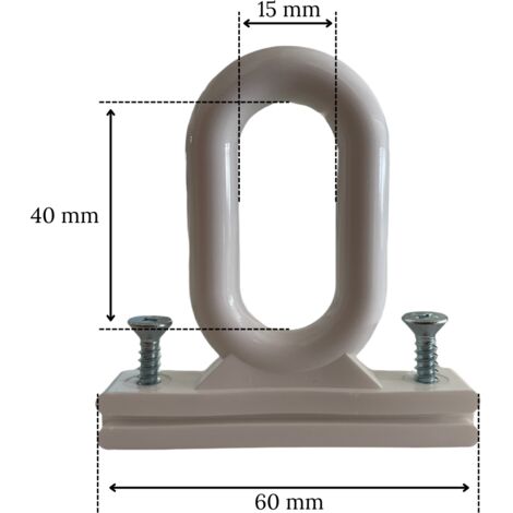 Ganci Occhielli Per Tende Da Sole - Coppia Completa Con Viti | Bianco - Foto 10