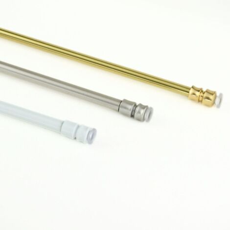 TENDAGGIMANIA Bacchette per Tende a Molla Estensibili - 1 Coppia di Astine Allungabili in Ottone Alta QUALITA' per Tende a Vetro - Spessore 8MM - Colore Bianco - Da 60 a 80 cm