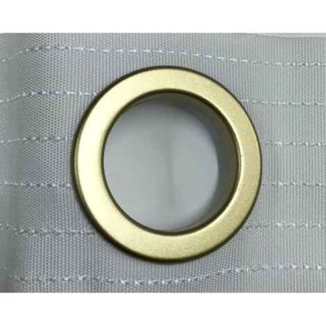 TENDAGGIMANIA FETTUCCIA per Tende con Anelli - Nastro con Borchie di Vari Colori, Vendita al Metro Lineare-Modello Bianco - Colore Oro Satinato