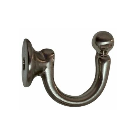 TENDAGGIMANIA Ferma Tenda Reggi Tenda Gancio Parete Oro Bronzo Cromo Satinato Colore Nichel Satinato 43 mm